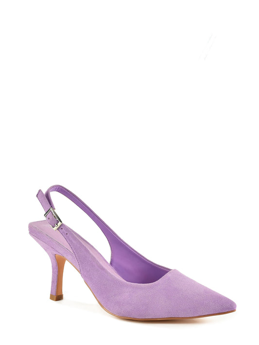 Zapato de salón destalonado en color violeta
