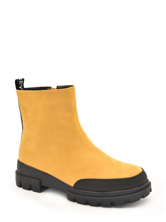 Yellow casual ankle boot