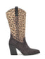 Bota cowboy leopardo