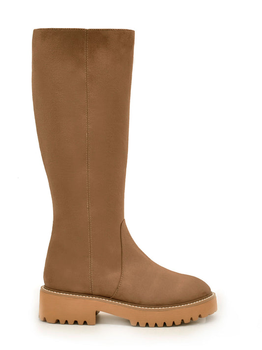 Taupe flat boot