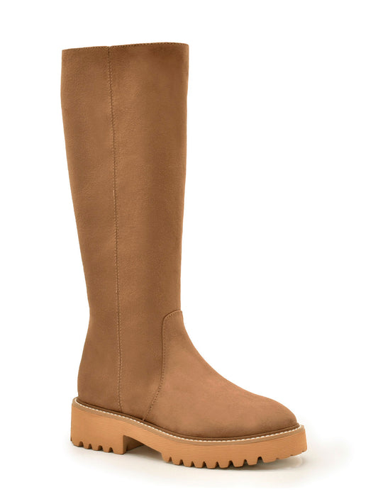 Taupe flat boot