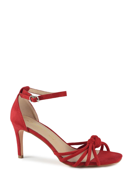 Women's red thin heel sandal