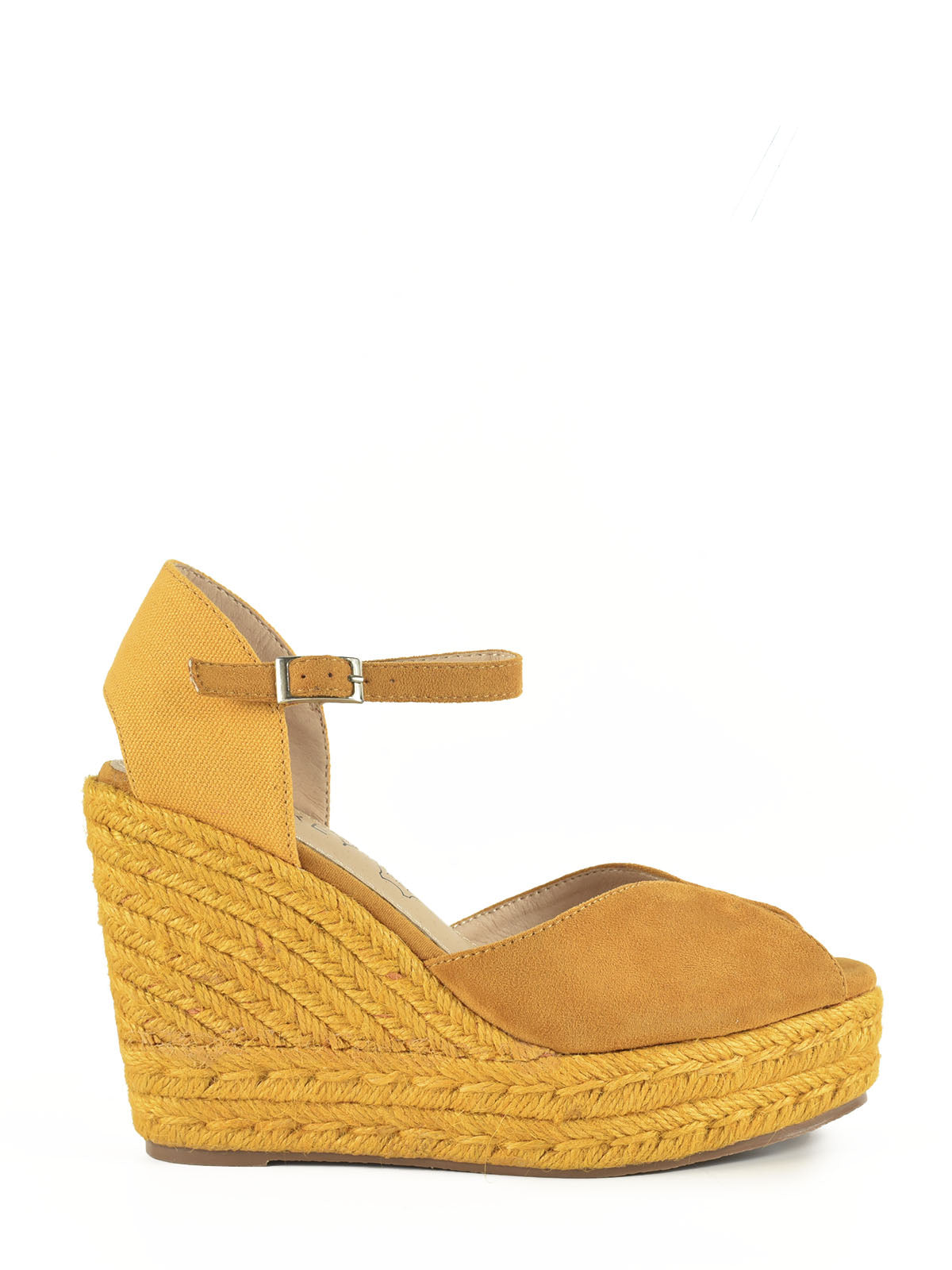 Mango wedge sandal with sweetheart neckline