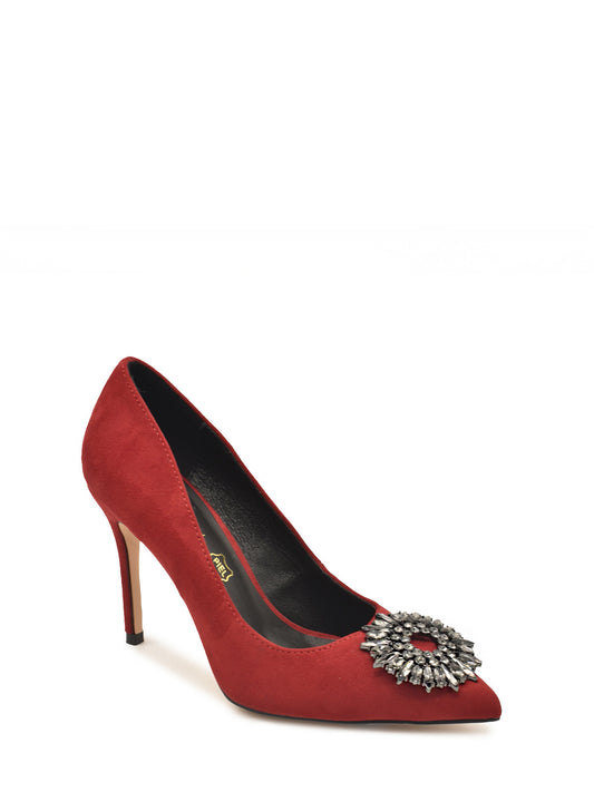 Zapato joya de salón color rojo